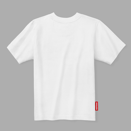 Back view of white Proud Hochelagander t-shirt with plain design